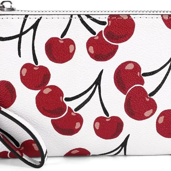 Small Wristlet Purse Women Leather Clutch Evening Party Travel Compact - Picture 1 of 5